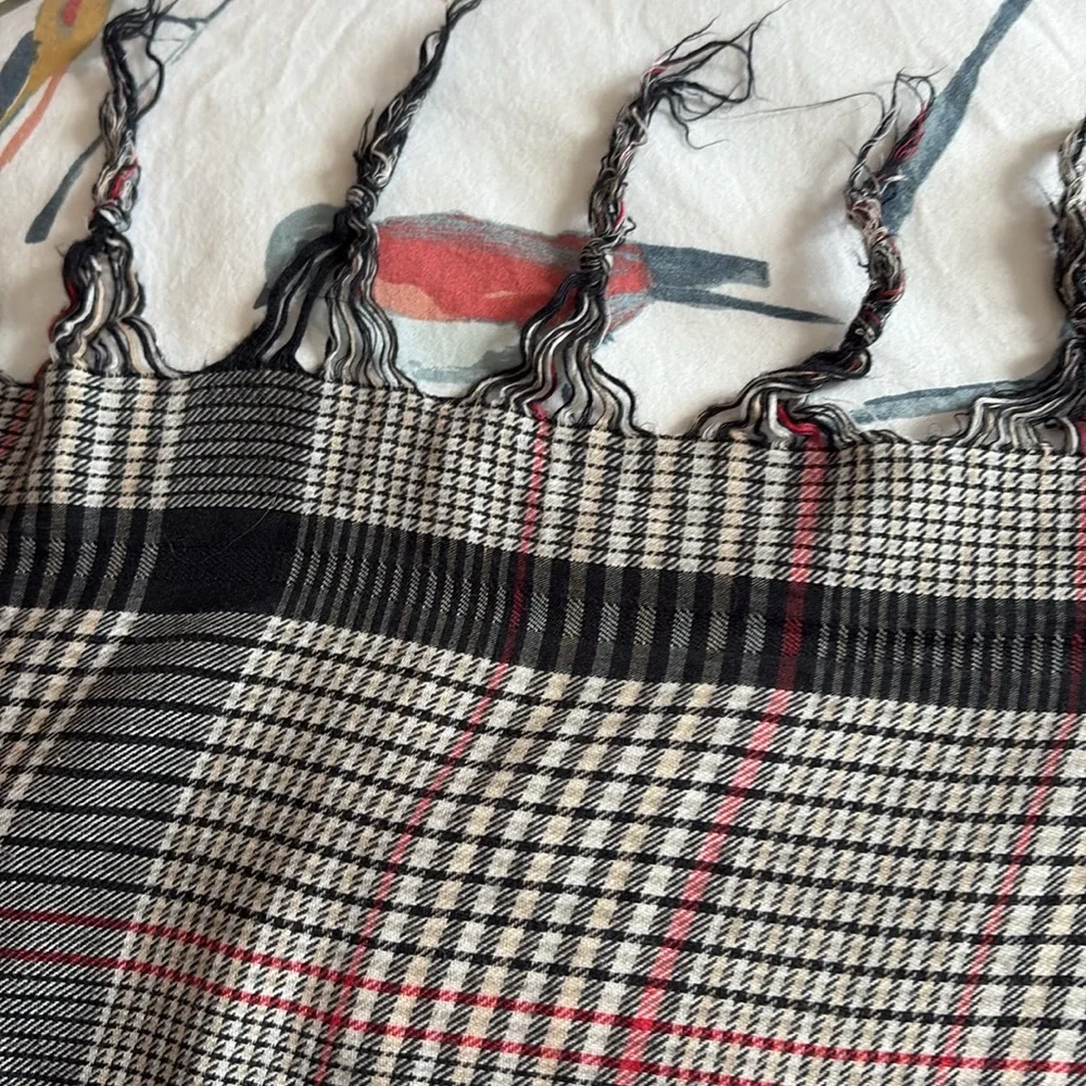 Unique Plaid Scarf with Star Accents. Light material. Triangular. 66” x …